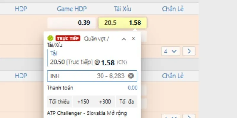Cược Tài Xỉu tại quần vợt Viva88